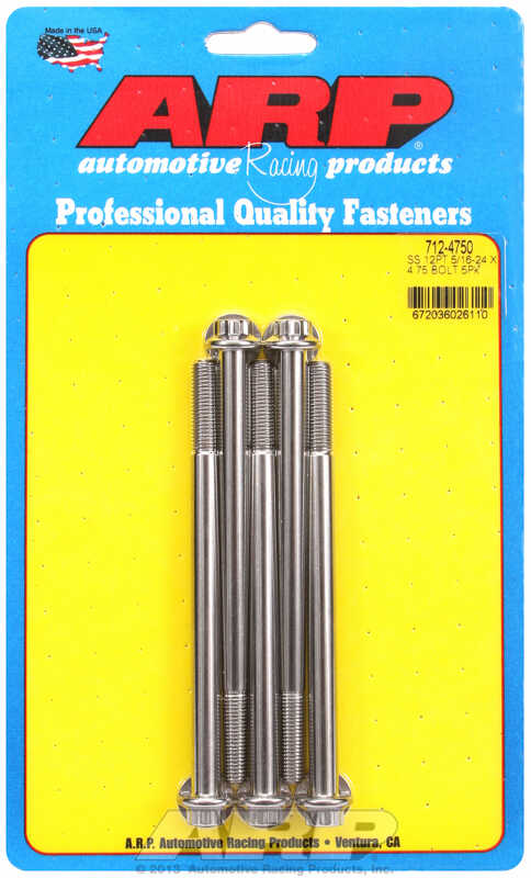 "5/16""-24 x 4.750 12pt SS bolts" (5pcs)