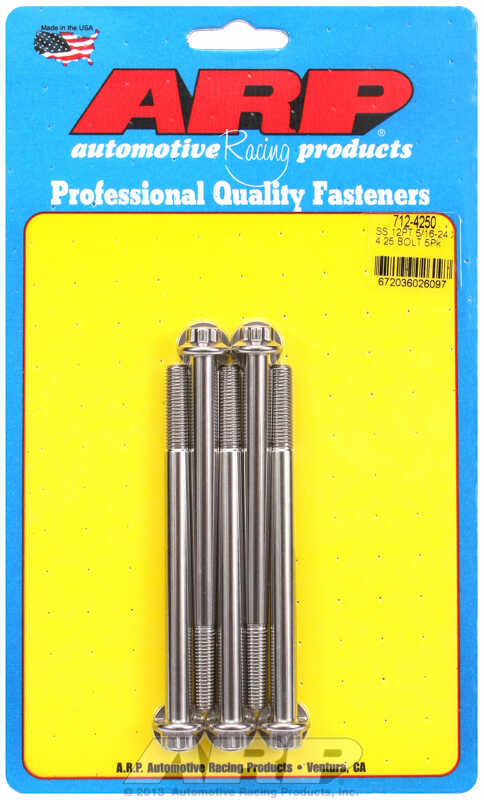 "5/16""-24 x 4.250 12pt SS bolts" (5pcs)