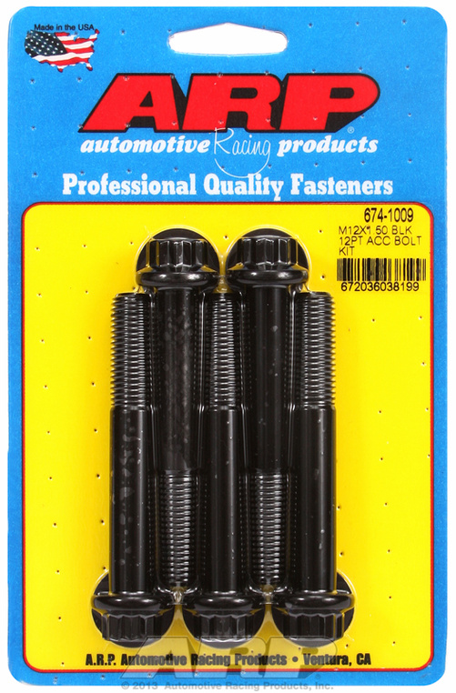 ARP Bolt Kit M12 x 1.50 x 80 Black Oxide 12PT