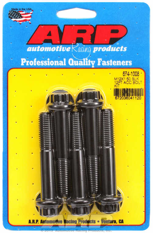 ARP Bolt Kit M12 x 1.50 x 70 Black Oxide 12PT