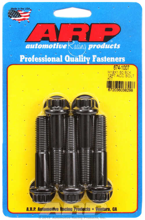 ARP Bolt Kit M12 x 1.50 x 60 Black Oxide 12PT