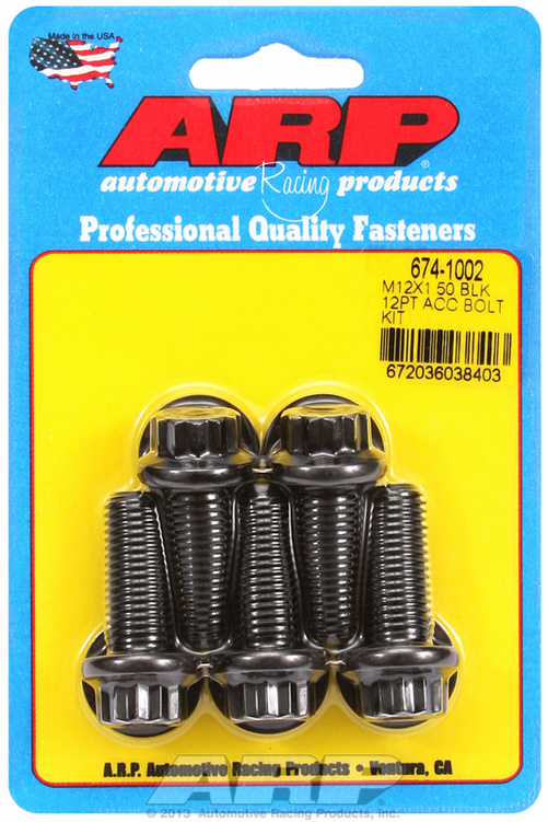 ARP Bolt Kit M12 x 1.50 x 30 Black Oxide 12PT