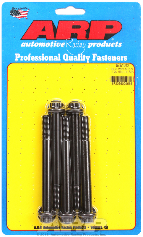 ARP M10 x 1.25 x 100 12pt black oxide bolts (5pcs)