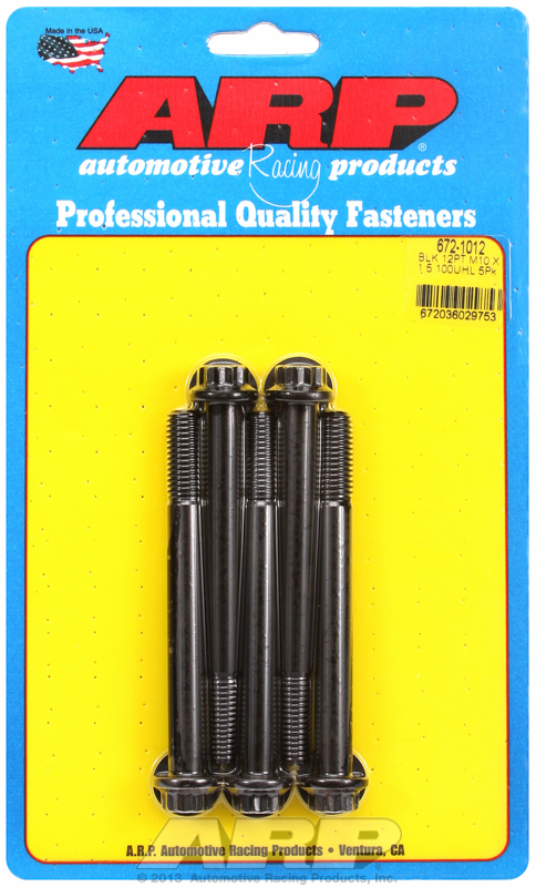 M10 x 1.50 x 100 12pt black oxide bolts (5pcs)