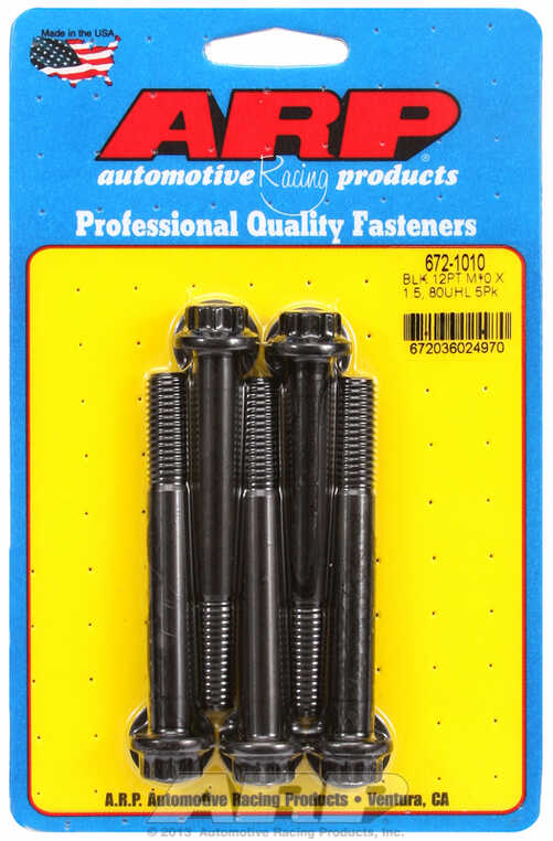 ARP M10 x 1.50 x 80 12pt black oxide bolts (5pcs)