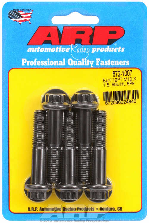 ARP M10 x 1.50 x 50 12pt black oxide bolts (5pcs)