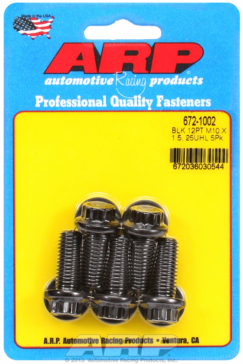 M10 x 1.50 x 25 12pt black oxide bolts (5pcs)
