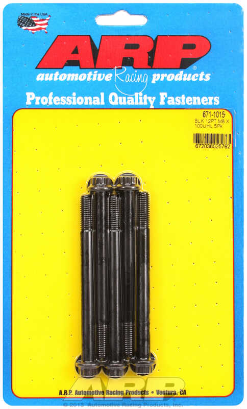 M8 x 1.25 x 100 12pt black oxide bolts (5pcs)