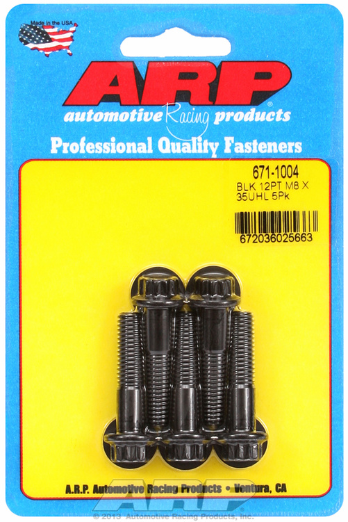 M8 x 1.25 x 35 12pt black oxide bolts (5pcs)