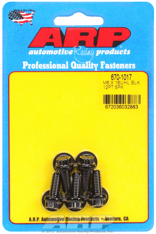 ARP M6 x 1.00 x 16 12pt black oxide bolts (5pcs)