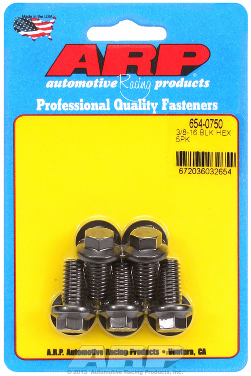 "3/8""-16 x 0.750 hex 7/16 wrenching black oxide bolts"(5pcs