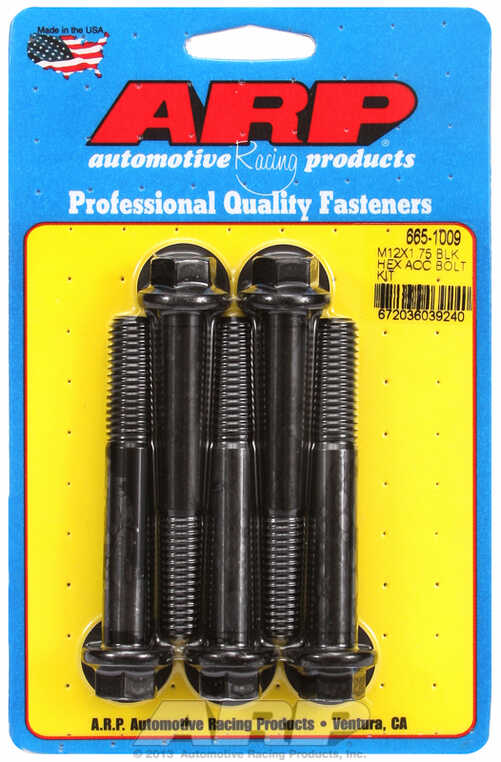 ARP Bolt Kit M12 x 1.75 x 80 Black Oxide Hex