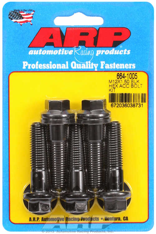 ARP Bolt Kit M12 x 1.50 x 45 Black Oxide Hex