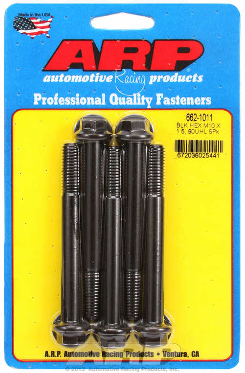 M10 x 1.50 x 90  hex black oxide bolts (5pcs)