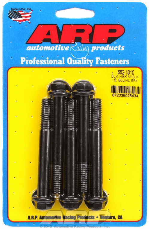 ARP M10 x 1.50 x 80 hex black oxide bolts (5pcs)