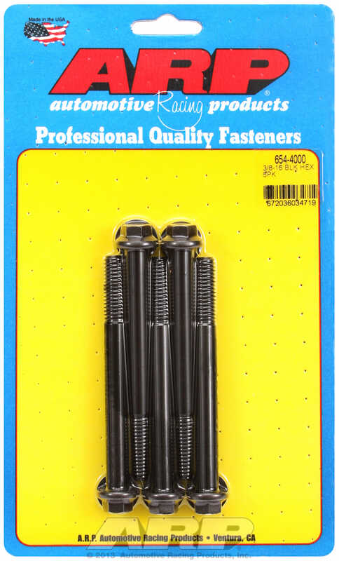 "3/8""-16 x 4.000 hex 7/16 wrenching black oxide bolts"(5pcs