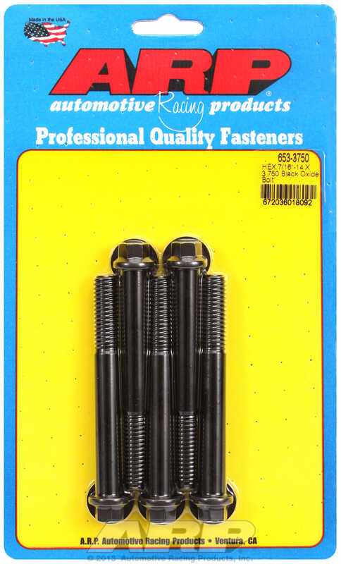 "7/16""-14 X 3.750 hex black oxide bolts" (5pcs)