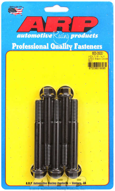 "7/16""-14 X 3.500 hex black oxide bolts" (5pcs)