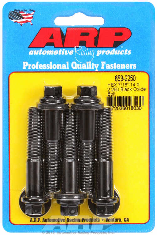 "7/16""-14 X 2.250 hex black oxide bolts" (5pcs)