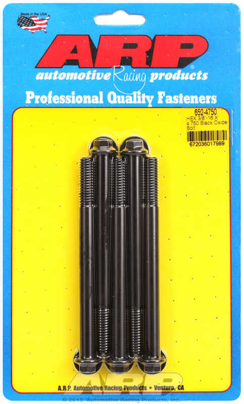 "3/8""-16 X 4.750 hex black oxide bolts" (5pcs)