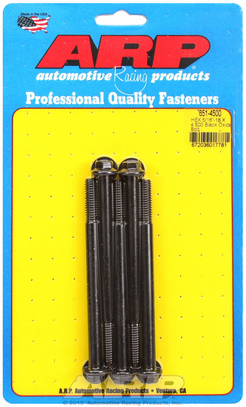 "5/16""-18 X 4.500 hex black oxide bolts" (5pcs)