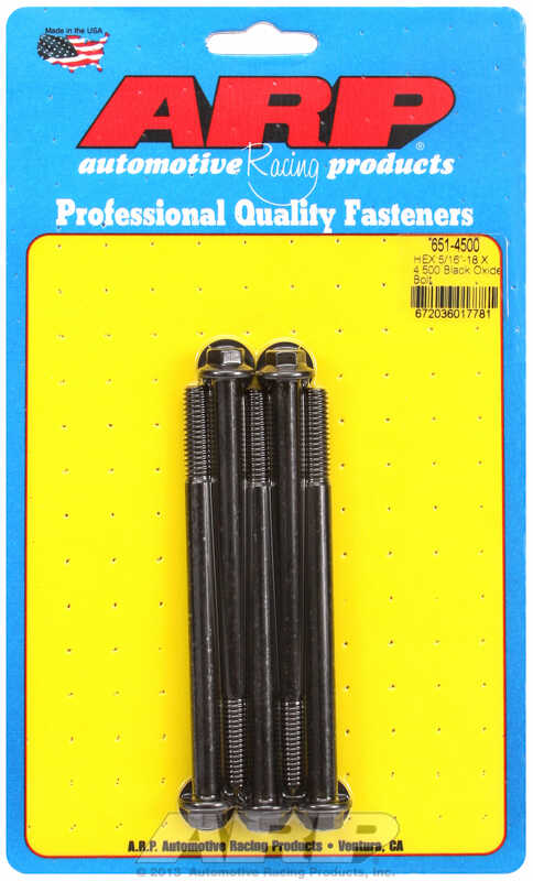 "5/16""-18 X 4.500 hex black oxide bolts" (5pcs)