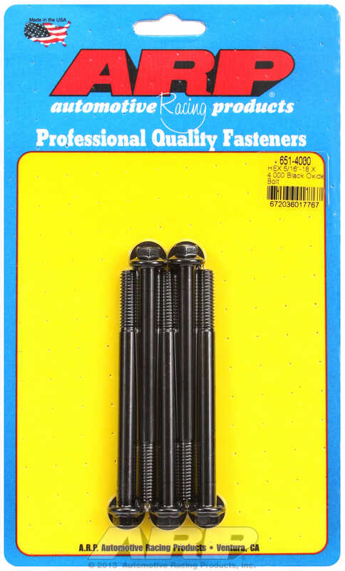 "5/16""-18 X 4.000 hex black oxide bolts" (5pcs)