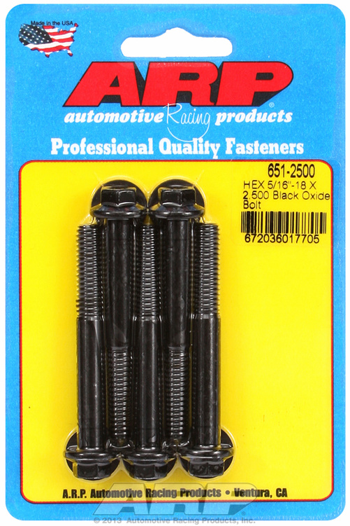 ARP "5/16""-18 X 2.500 hex black oxide bolts (5pcs)