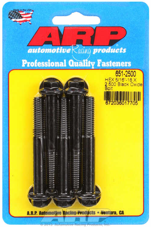 ARP "5/16""-18 X 2.500 hex black oxide bolts (5pcs)