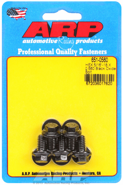 "5/16""-18 X 0.560 hex black oxide bolts" (5pcs)
