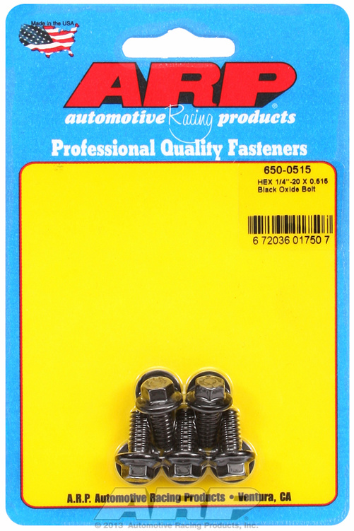 "1/4""-20 X 0.515 hex black oxide bolts" (5pcs)