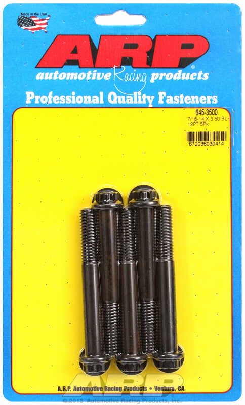 "7/16""-14 X 3.500 12pt 1/2 wrenching black oxide bolts"5pcs