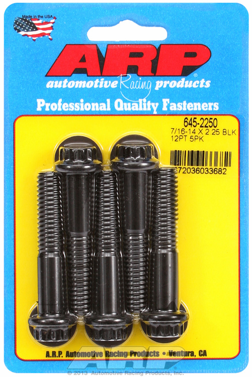 "7/16""-14 X 2.250 12pt 1/2 wrenching black oxide bolts"5pcs