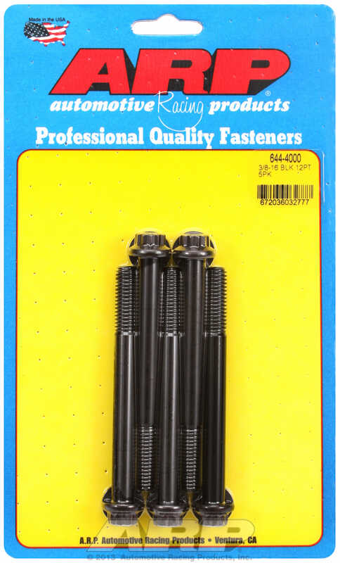"3/8""-16 x 4.000 12pt 7/16 wrenching black oxide bolts"5pcs
