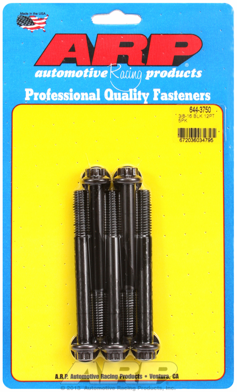 "3/8""-16 x 3.750 12pt 7/16 wrenching black oxide bolts"5pcs