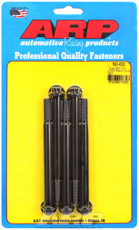 "3/8""-16 x 4.500 12pt black oxide bolts" (5pcs)