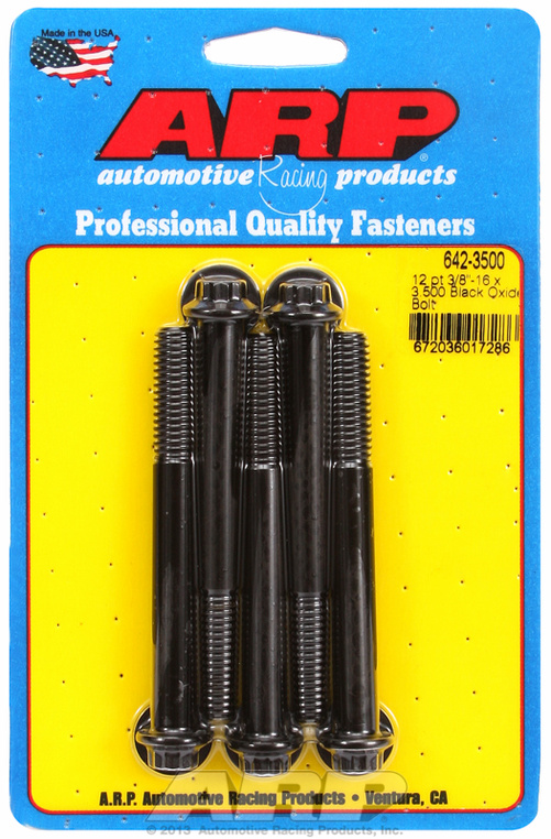 "3/8""-16 x 3.500 12pt black oxide bolts" (5pcs)