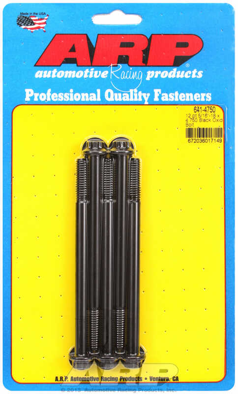"5/16""-18 x 4.750 12pt black oxide bolts" (5pcs)