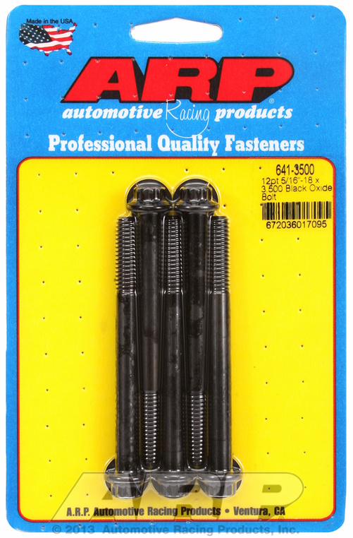 "5/16""-18 x 3.500 12pt black oxide bolts" (5pcs)
