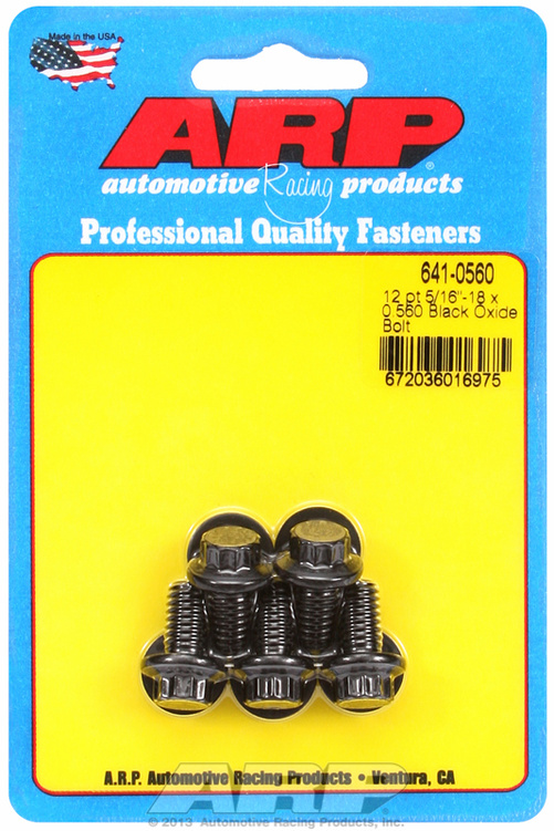"5/16""-18 x 0.560 12pt black oxide bolts" (5pcs)