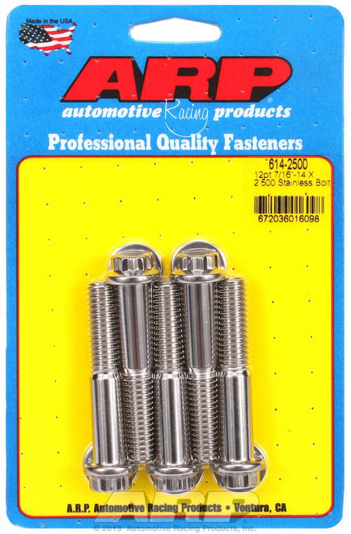 "7/16""-14 X 2.500 12pt 1/2 wrenching SS bolts" (5pcs)