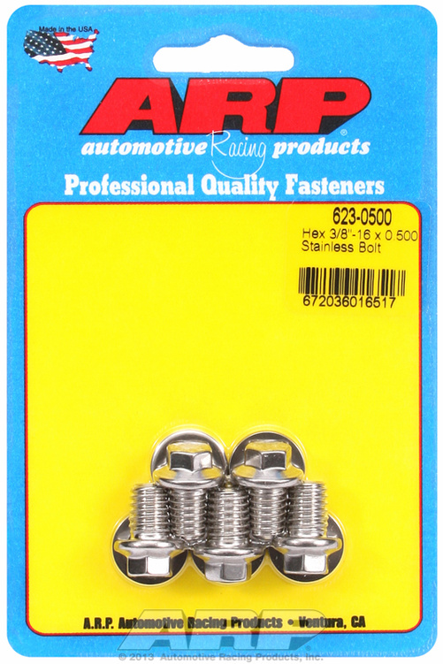 "3/8""-16 x 0.500 hex SS bolts" (5pcs)