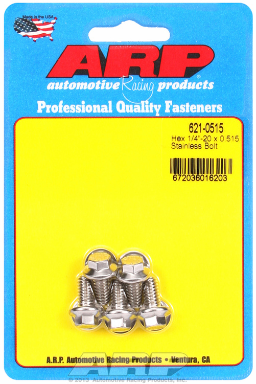 "1/4""-20 x 0.515 hex SS bolts" (5pcs)