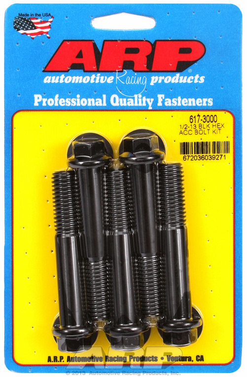 ARP 1/2-13 x 3.000 hex black oxide bolts (5pcs)