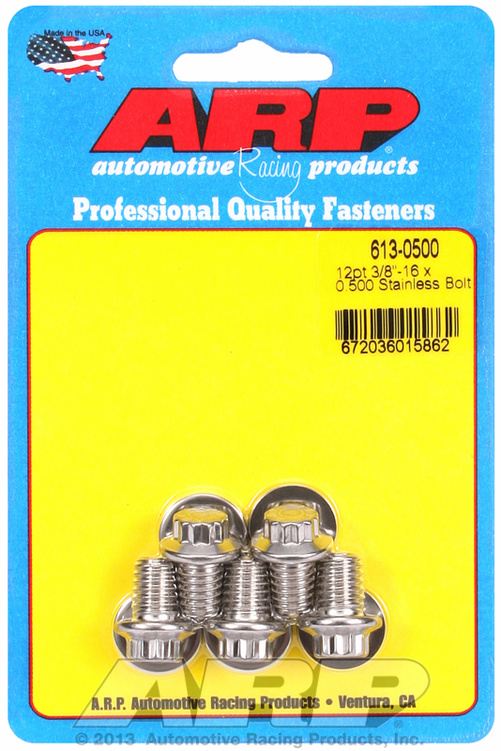 "3/8""-16 x 0.500 12pt SS bolts" (5pcs)