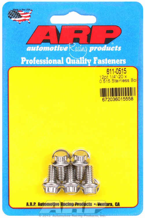 "1/4""-20 x 0.515 12pt SS bolts" (5pcs)