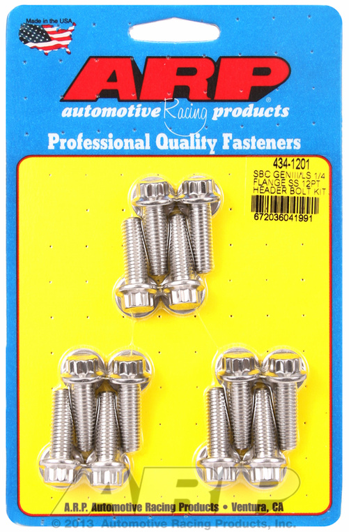 SBC GENIII/LS 1/4 FLANGE SS 12PT HEADER BOLT KIT