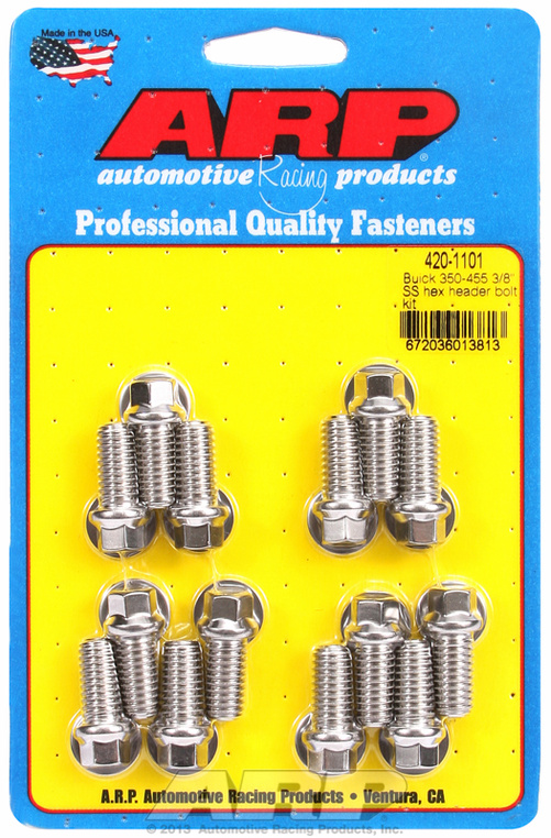 "Buick 350-455 3/8"" SS hex header bolt kit"