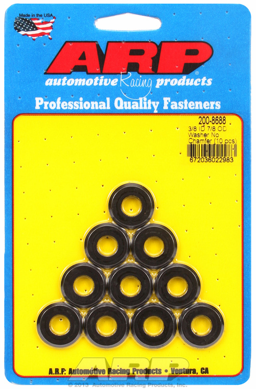 ARP "3/8"ID 7/8"OD .150"TH (radiused) black washers"  (10pcs