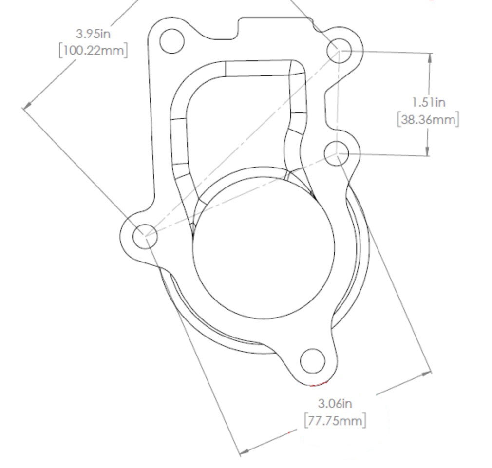 Downpipe flens Holset HE221W #7 (5-bult) Rustfritt